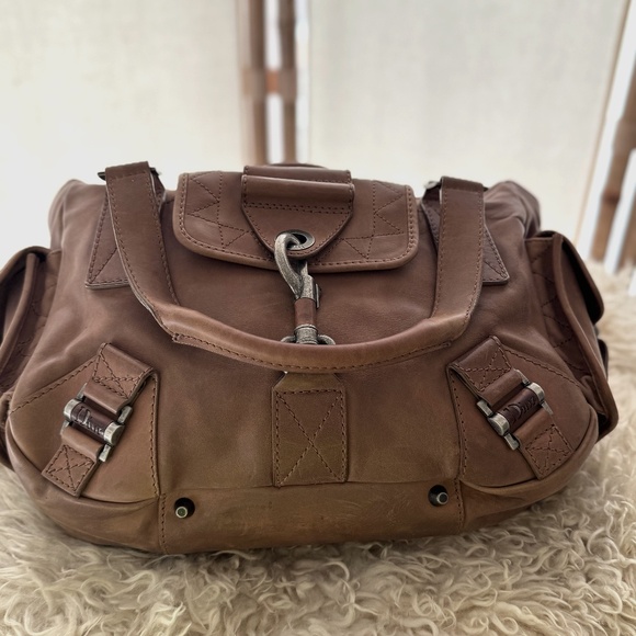 CHRISTIAN DIOR 2006 TAN SUEDE REBELLE HOBO BAG - Picture 1 of 13
